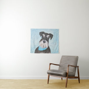 Schnauzer (Miniature) Painting - Cute Original Dog Tapestry