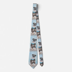 Schnauzer (Miniature) Painting - Cute Original Dog Tie