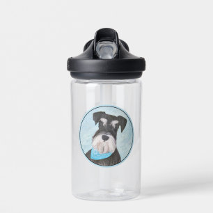 Schnauzer (Miniature) Painting - Cute Original Dog Water Bottle
