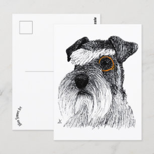 schnauzer monocle postcard