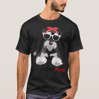 Schnauzer Mum Bandanna Womens Schnauzer Dog  T-Shirt