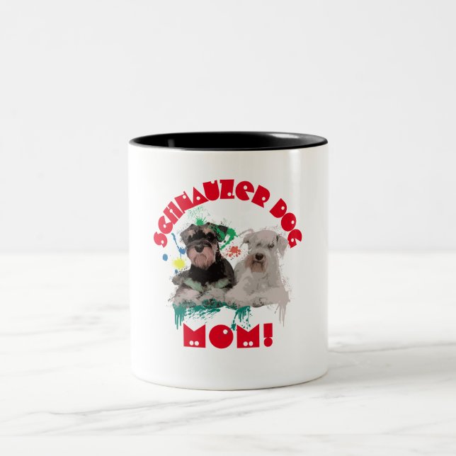 Schnauzer Mum Dog Lover Best Dog Mum Ever Two-Tone Coffee Mug (Center)