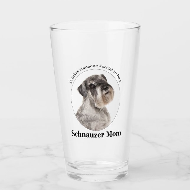 Schnauzer Mum Glass Tumbler (Front)