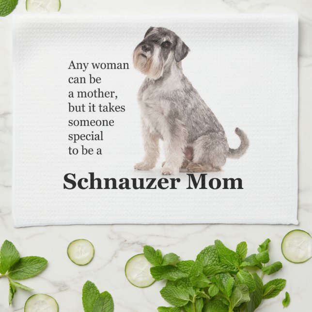 Schnauzer Mum Kitchen Towel (Folded)