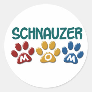 SCHNAUZER Mum Paw Print 1 Classic Round Sticker