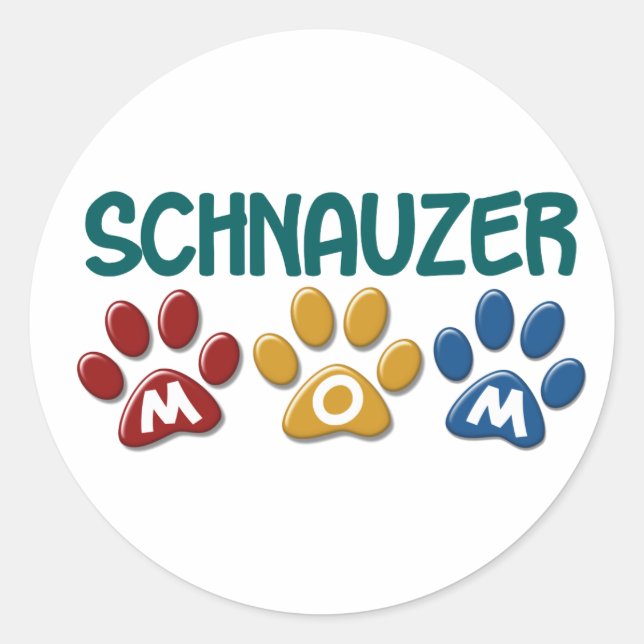 SCHNAUZER Mum Paw Print 1 Classic Round Sticker (Front)