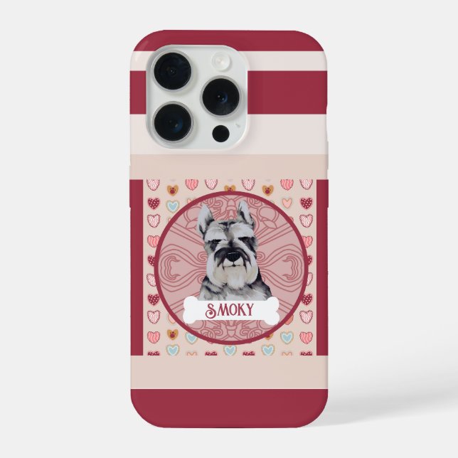 Schnauzer name Valentine Heart iPhone 11 Pro Case  (Back)