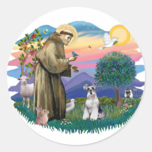 Schnauzer (natural #2) classic round sticker