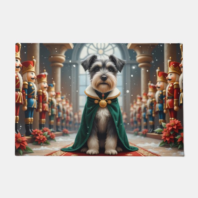 Schnauzer Nutcracker Kingdom Art Doormat (Front)
