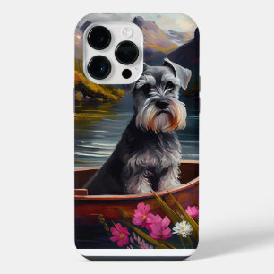 Schnauzer on a Paddle: A Scenic Adventure iPhone 14 Pro Max Case