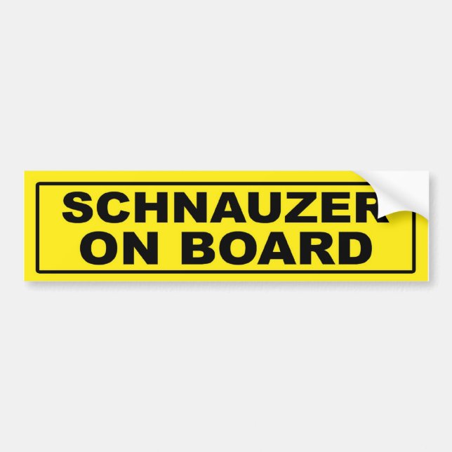 Schnauzer on Board Bumper Sticker (Front)