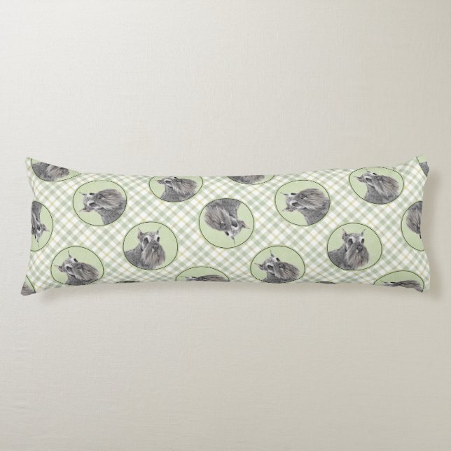 Schnauzer Painting Giant Standard Cropped Dog Art Body Cushion (Front)