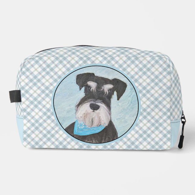 Schnauzer Painting Miniature Uncropped Pet Dog Art Dopp Kit (Front)