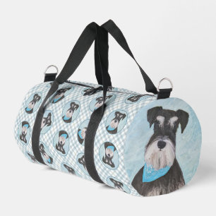 Schnauzer Painting Miniature Uncropped Pet Dog Art Duffle Bag