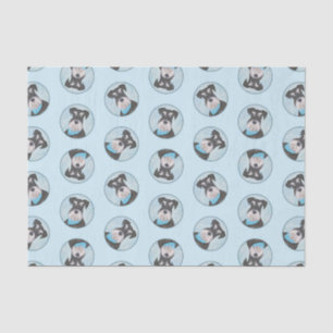 Schnauzer Painting Miniature Uncropped Pet Dog Art Tissue Paper