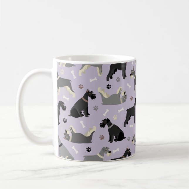 Schnauzer Paws and Bones Coffee Mug (Left)
