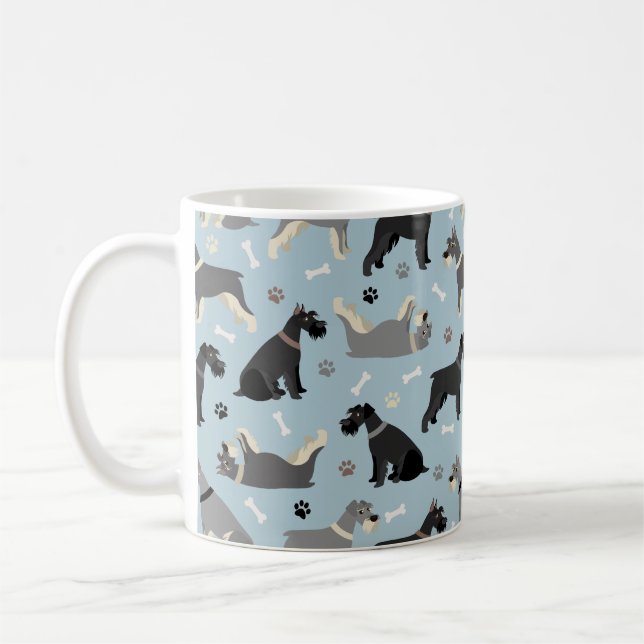 Schnauzer Paws and Bones Coffee Mug (Left)