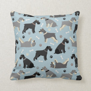 Schnauzer Paws and Bones Cushion