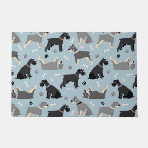Schnauzer Paws and Bones Doormat
