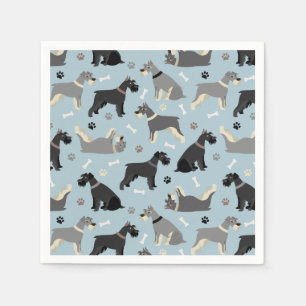 Schnauzer Paws and Bones Napkin