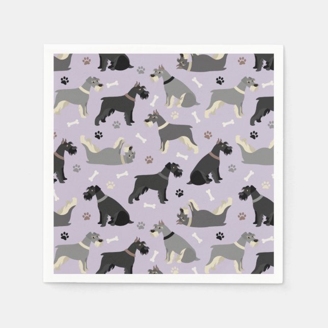 Schnauzer Paws and Bones Napkins (Front)