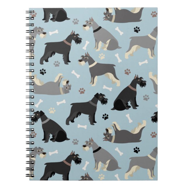 Schnauzer Paws and Bones Notebook (Front)