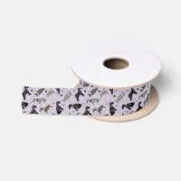 Schnauzer Paws and Bones Satin Ribbon