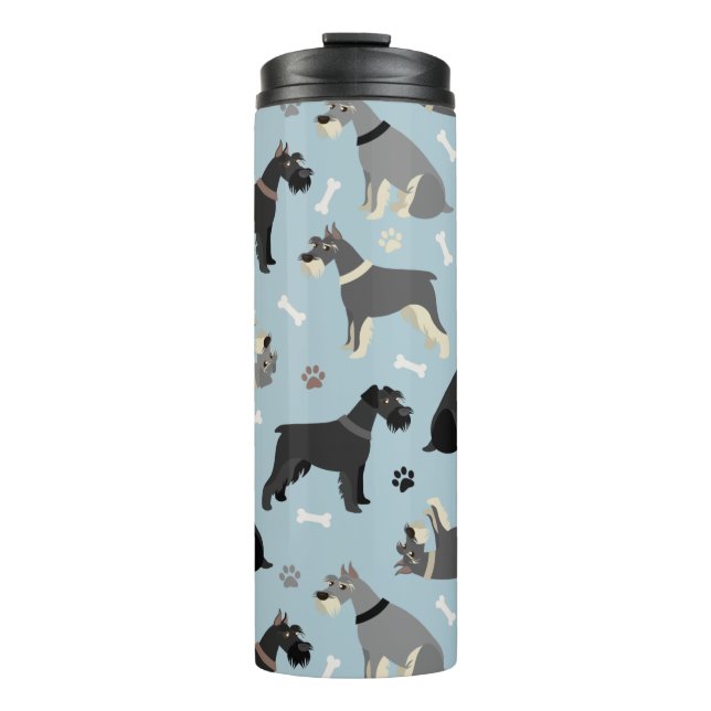 Schnauzer Paws and Bones Thermal Tumbler (Front)