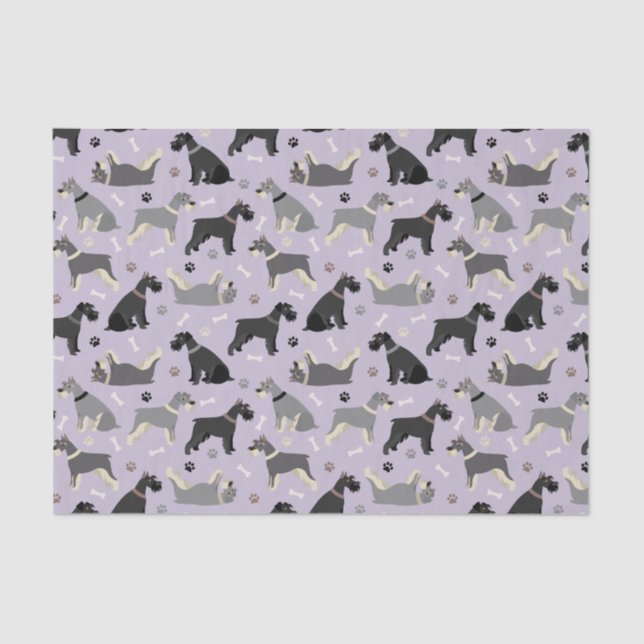 Schnauzer Paws and Bones Tissue Paper (Front)