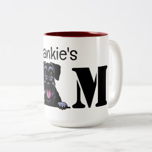 Schnauzer Peeking Personalised Mum Two-Tone Coffee Mug