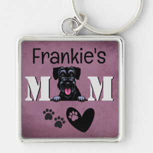Schnauzer Personalised Peeking Key Ring