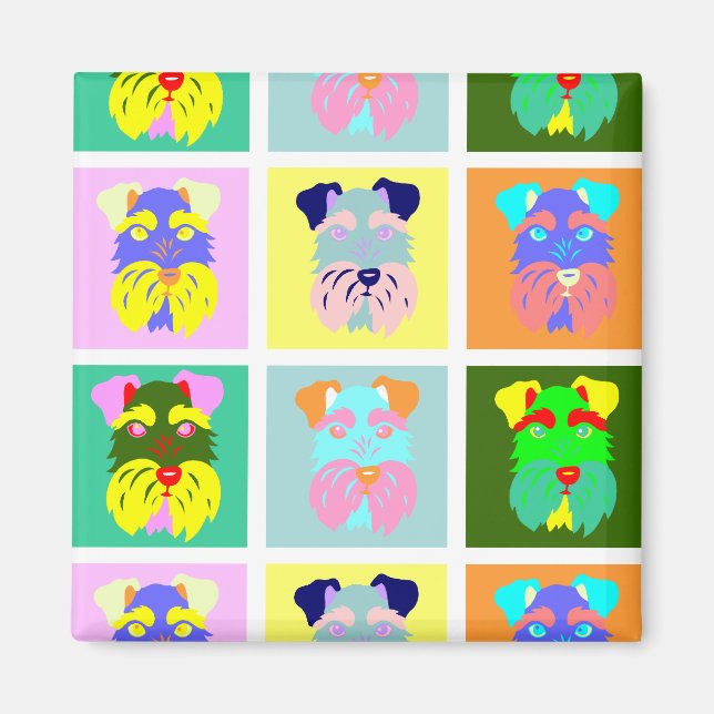 Schnauzer Pop Art Magnet (Front)