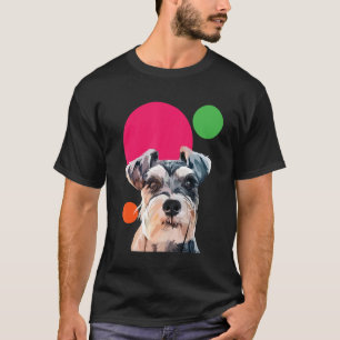 Schnauzer Pop Art Mini Schnauzer Portrait Dog Colo T-Shirt