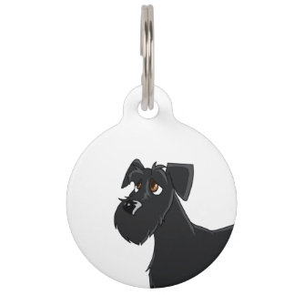 Schnauzer portrait dog tag, blank back pet tag