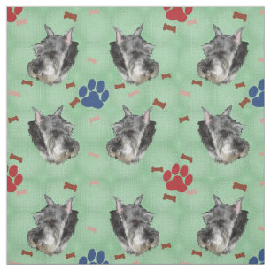 Schnauzer Portrait Fabric