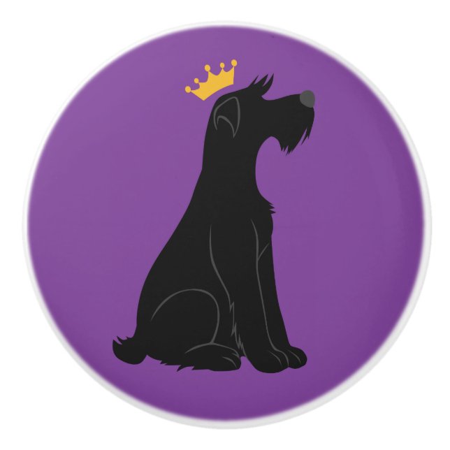 Schnauzer Prince Ceramic Knob (Front)