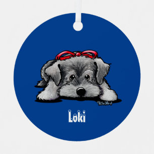Schnauzer Puppy Christmas Metal Tree Decoration