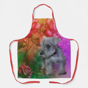 Schnauzer Puppy Dog Animal Art Apron