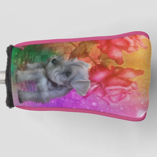Schnauzer Puppy Dog Animal Art   Golf Head Cover (Front)