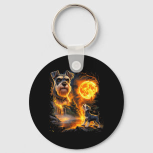 Schnauzer Puppy Howling to Protector Under The Key Ring