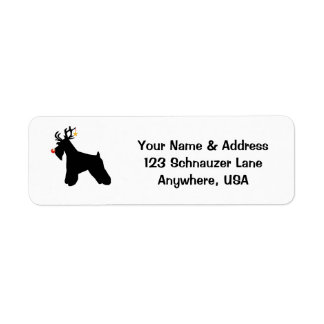 Schnauzer Reindeer Return Address Label