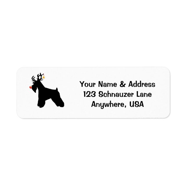 Schnauzer Reindeer Return Address Label (Front)