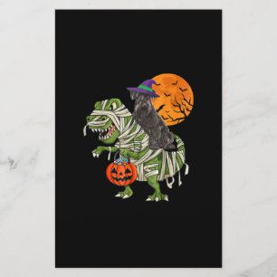 Schnauzer Riding Mummy Halloween Dinosaur Stationery