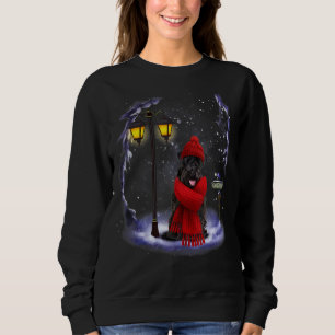 Schnauzer Santa Snow Christmas Light Winter Pajama Sweatshirt