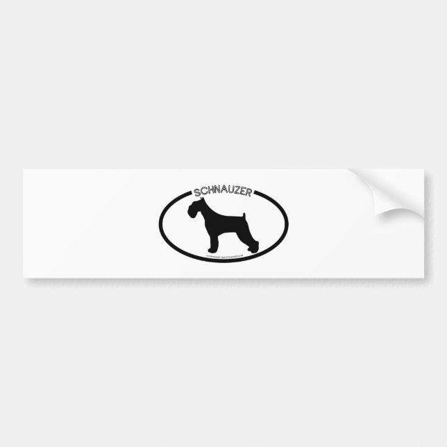 Schnauzer Silhouette Black Bumper Sticker (Front)