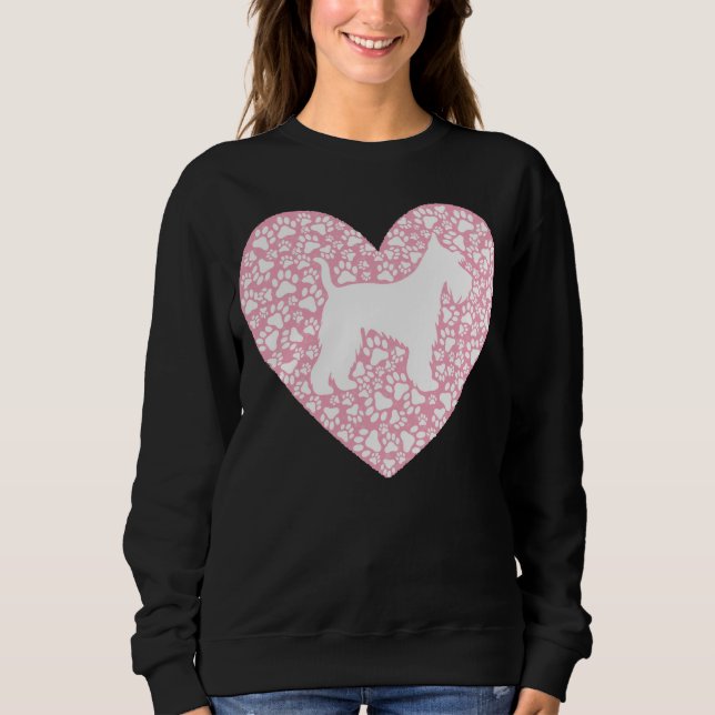 Schnauzer Silhouette Heart Paws Adorable Sweatshirt (Front)