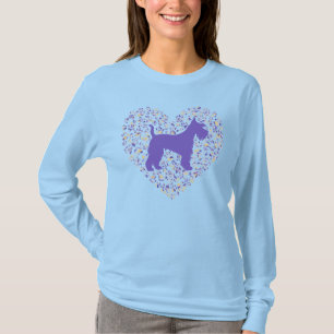 Schnauzer Silhouette Heart Paws Adorable T-Shirt