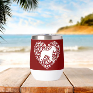 Schnauzer Silhouette Heart Paws Print - Dog Lover