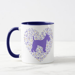 Schnauzer Silhouette Heart Paws Print - Dog Lover Mug