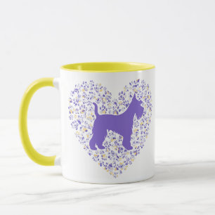 Schnauzer Silhouette Heart Paws Print - Dog Lover Mug